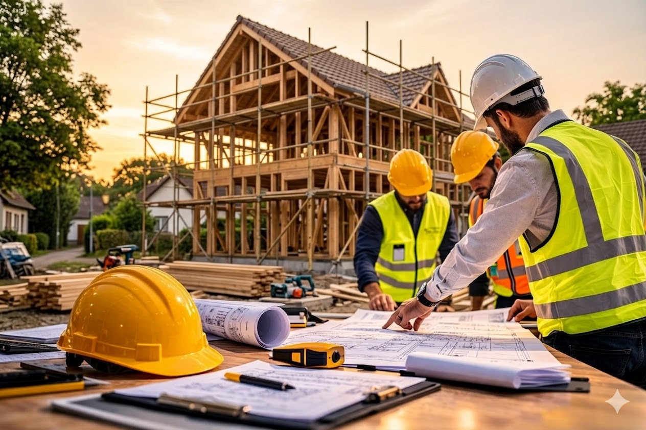 Construction Site with Scaffolding